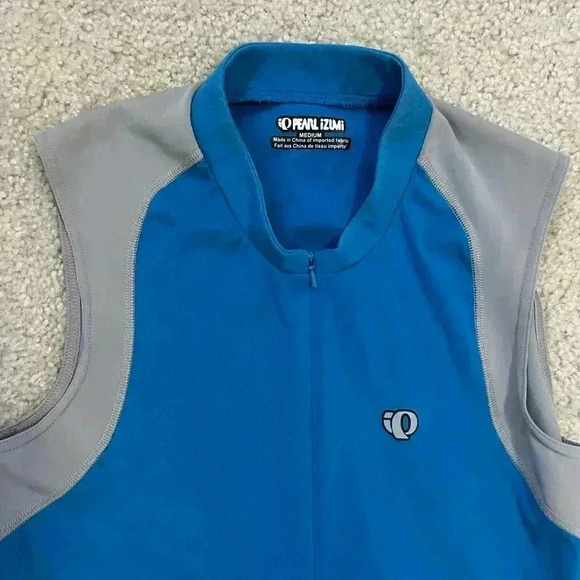 Pearl Izumi Jersey Sleeveless Shirt 1/4 Zip Size Medium Blue Cycling Biking 1803 - Picture 7 of 13